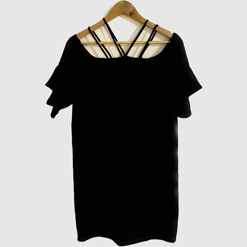Shein Strappy Shoulder Dress - Navy - Small